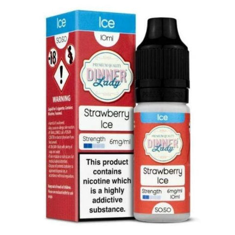 Strawberry Ice Nic Salt E-Liquid by Dinner Lady 10ml - ECIGSTOREUK