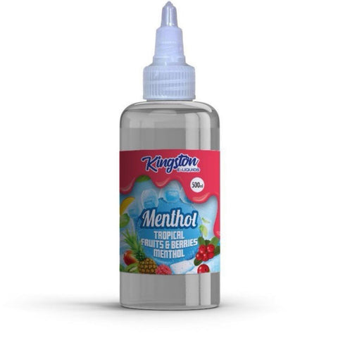 Tropical Fruits &amp; Berries Menthol Shortfill E Liquid By Kingston 500ml - ECIGSTOREUK