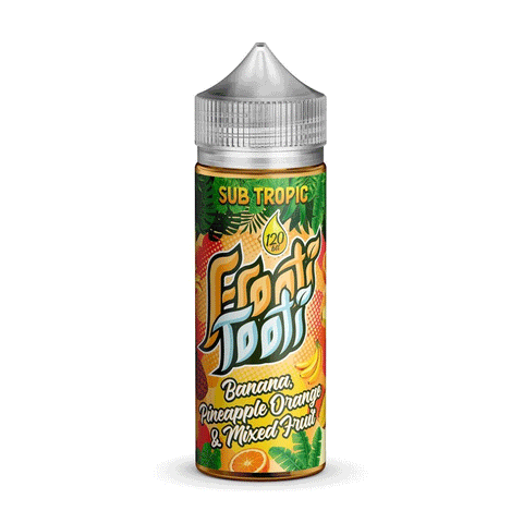 Banana Pineapple Orange &amp; Mixed Fruit Shortfill E-Liquid By Frooti Tooti Sub Tropic 100ml - ECIGSTOREUK