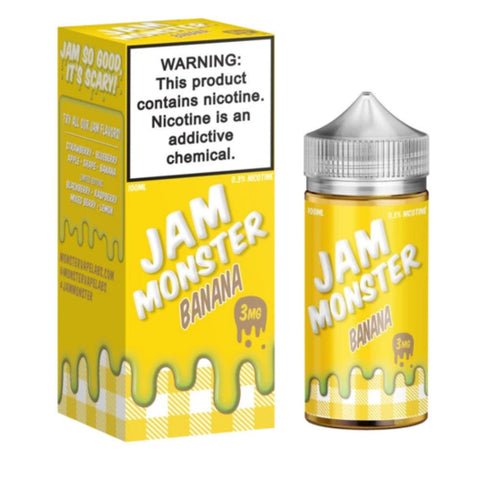 Banana Shortfill E Liquid by Jam Monster 100ml - ECIGSTOREUK