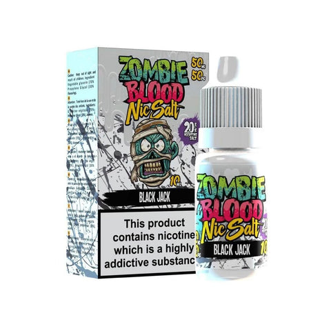 Black Jack Nic Salt E-Liquid by Zombie Blood 10ml - ECIGSTOREUK