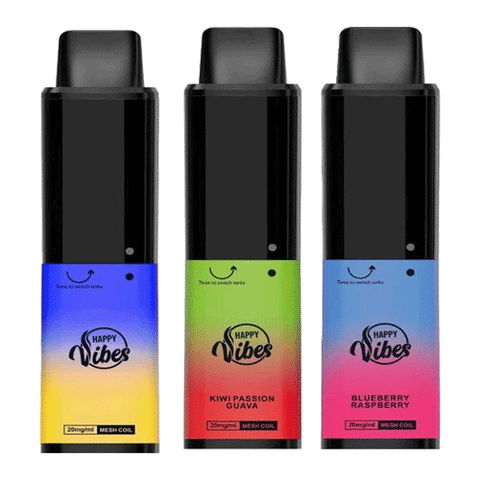 Happy Vibes Twist 2400 Box Of 5 Disposable Vape Kit - 20mg - ECIGSTOREUK
