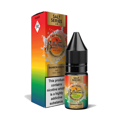 Rainbow Drops Nic Salt E-Liquid by Billionaire Juice 10ml - ECIGSTOREUK