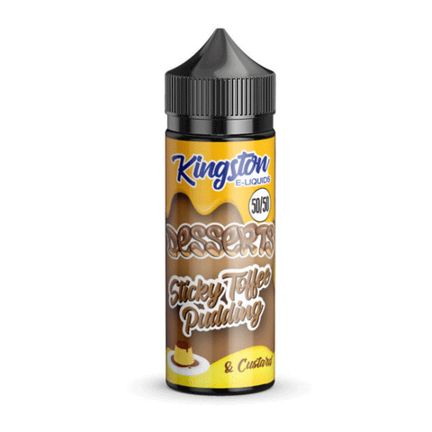 Sticky Toffee Pudding Shortfill E Liquid by 50-50 Kingston 100ml - ECIGSTOREUK