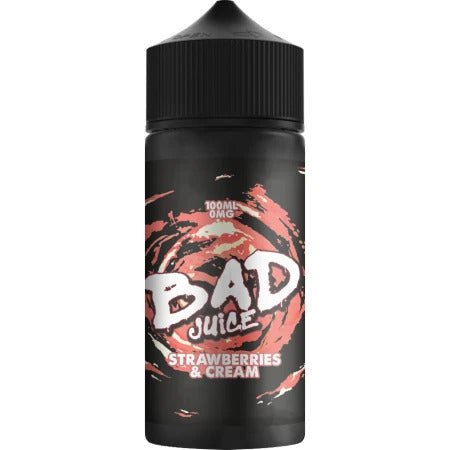 Strawberries and Cream ShortFill E Liquid by Bad Juice 100ml - ECIGSTOREUK